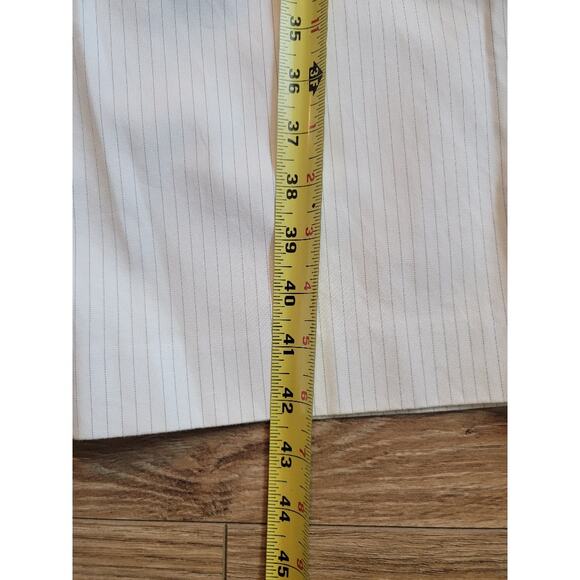 Ralph Lauren Pants Pinstripe Sz 14 Cotton Career White Black - Picture 7 of 13